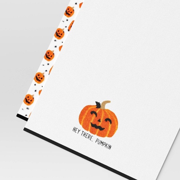 2pk Halloween 'Hey There, Pumpkin' Jack-O-Lantern Hand Towel White nwt - Picture 2 of 2